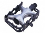 Pedal 1/2 de Alumínio e Aço Wellgo LU964 - Preto com Prata
